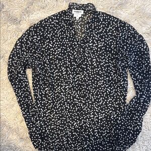 Express Black and White Star Print Blouse